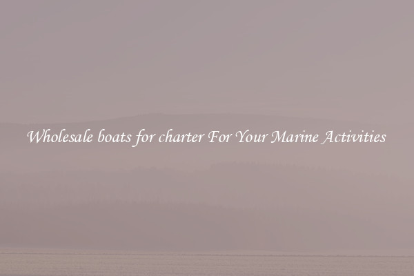 Wholesale boats for charter For Your Marine Activities 