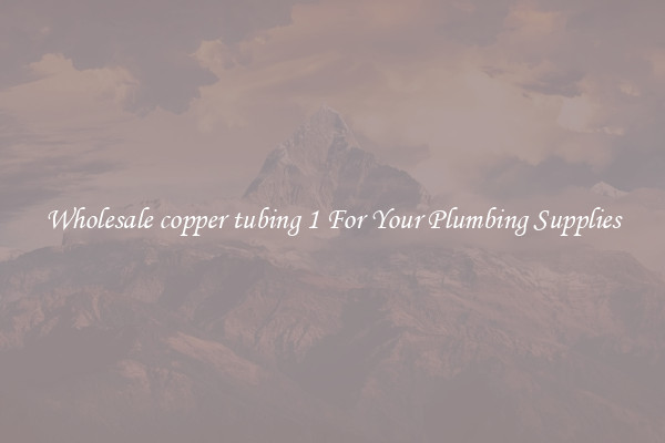 Wholesale copper tubing 1 For Your Plumbing Supplies