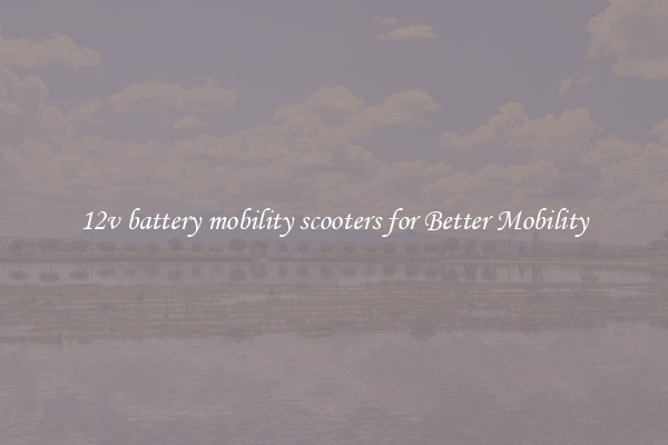 12v battery mobility scooters for Better Mobility