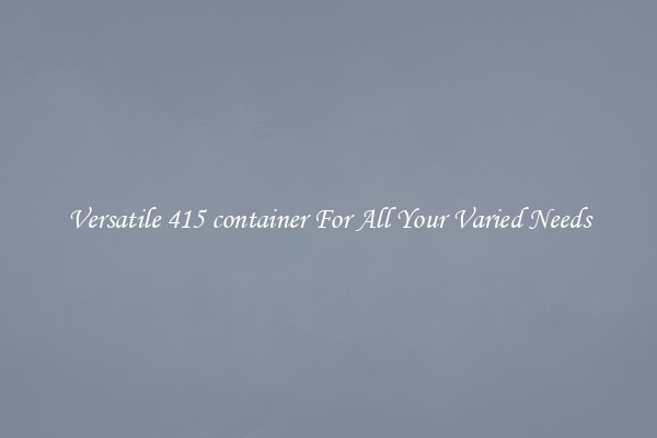Versatile 415 container For All Your Varied Needs