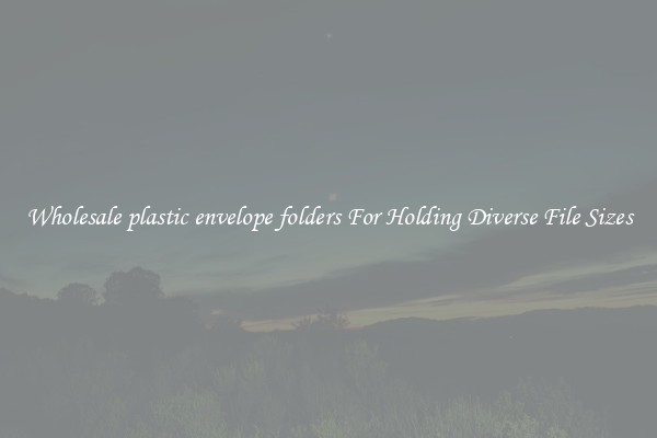 Wholesale plastic envelope folders For Holding Diverse File Sizes